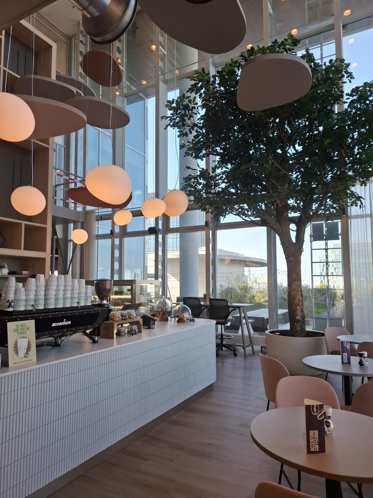 Café counter and seating, ITO Building