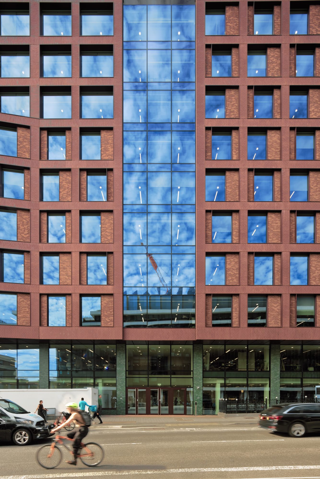 Brick and glazed facade detail, Rose Court